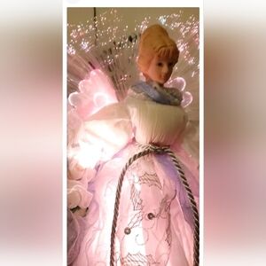 VINTAGE color-wheel FIBER OPTIC ANGEL TREE TOPPER / SILVER ICE QUEEN ANGEL